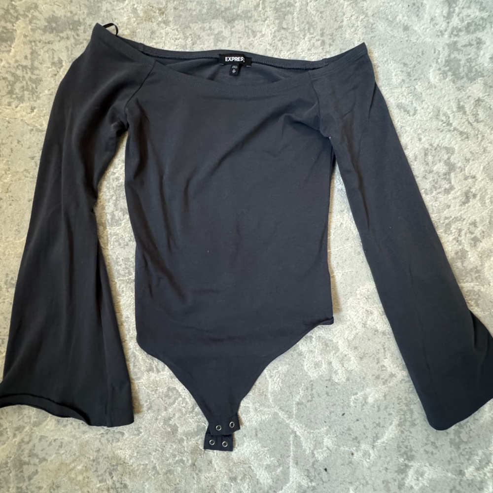 Express charcoal gray bodysuit